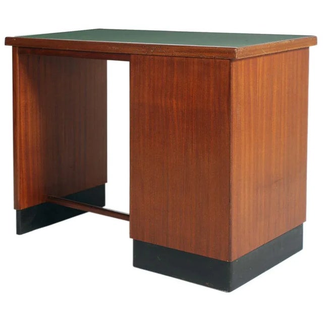 Italian Art Deco Desk in Blonde Walnut, 1930s For Sale - Image 6 of 7