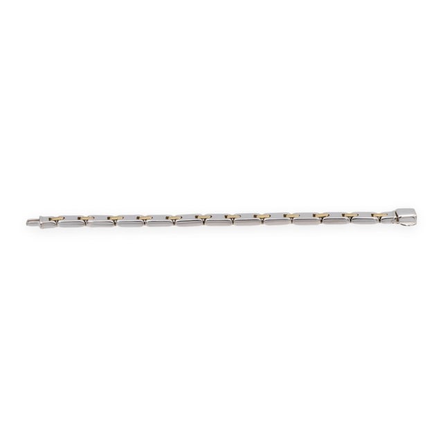 Mid 20th Century Tiffany & Co Vintage Silver 18k Yellow Gold H Link Bracelet 6.75" For Sale In New York - Image 6 of 7