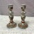 Rustic European Pair of Vintage Delft Polychomatic Floral Candlestick Holders For Sale - Image 3 of 10