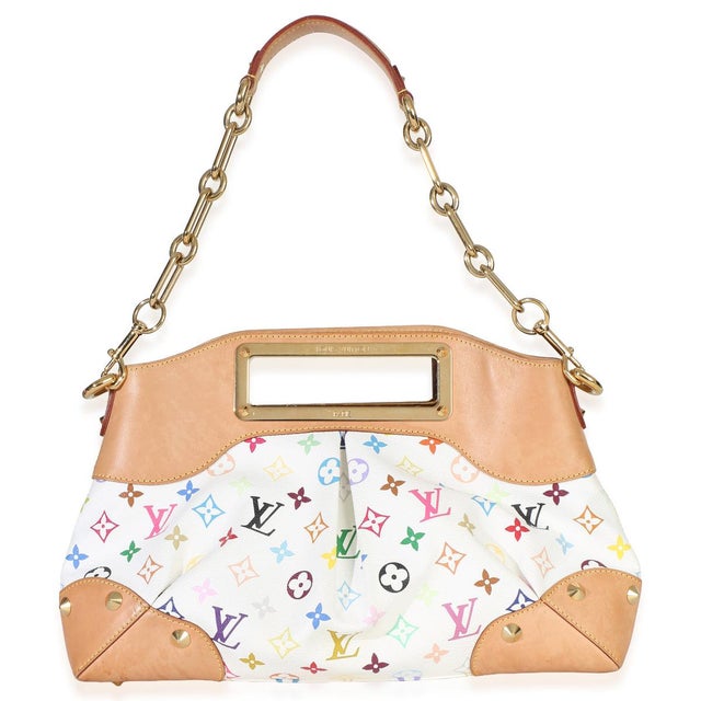 Louis Vuitton White Multicolor Monogram Canvas Judy MM For Sale - Image 4 of 8