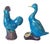 Vintage Chinese Porcelain Duck & Rooster Figurines. Rich turquoise and aubergine colors.