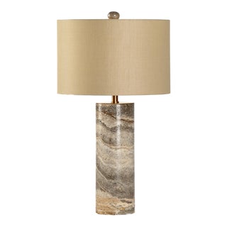 Chelsea House Gray Marble Column Lamp For Sale