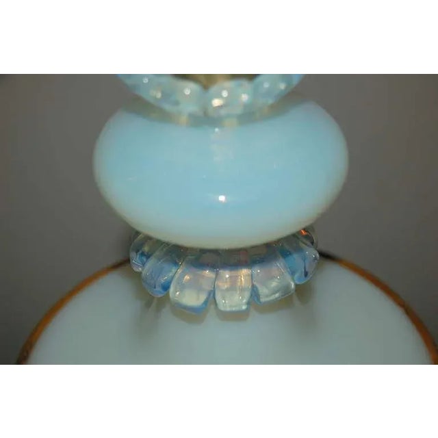 1960s Asian Marbro Murano White Opaline Glass Lamps - Pair For Sale - Image 9 of 11