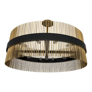 Arteriors Hozier Modern Gold and Black Metal Chandelier For Sale