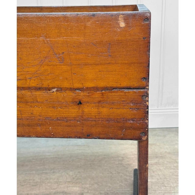 Antique Farmhouse Pine Bread Dough Box Trough Stand - 24" For Sale - Image 10 of 12
