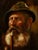 A characterful german oil painting by bernd funke, depicting an elderly gentleman wearing a traditional green hat and...