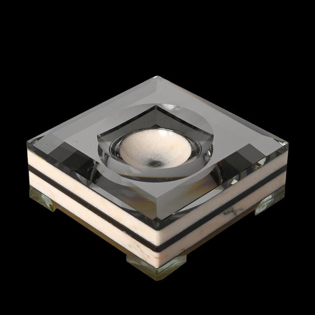 Mid-Century Italian Squared Marble Asthray and Mirror, 1970s For Sale - Image 11 of 18