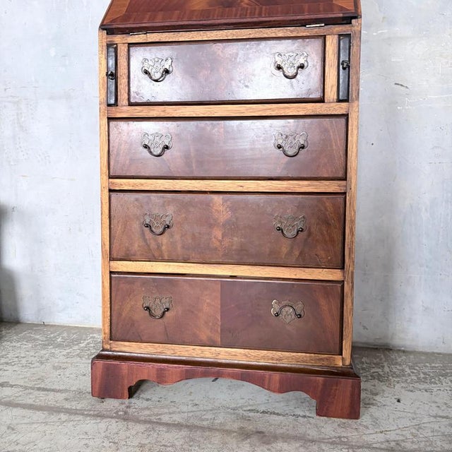 Antique Mahogany & Oak Fall-Front Writing Bureau For Sale - Image 5 of 11