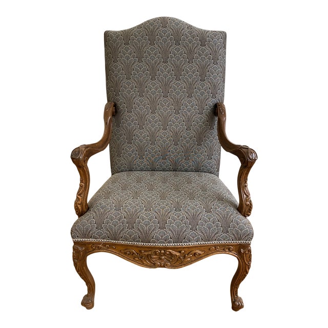 Early 20th Century French Carved Upholstered Side Chair For Sale
