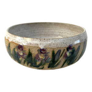 Vintage Artisanal Stoneware Pottery Iris Bowl