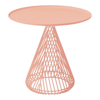 Contemporary Indoor/Outdoor Cono Table in ​Peachy Pink For Sale