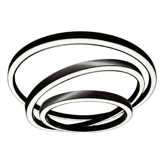 Infinito Triple Ring Pendant Led in Satin Stainless Steel by Aggiolight For Sale