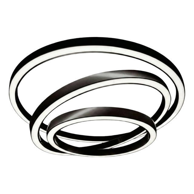 Infinito Triple Ring Pendant Led in Satin Stainless Steel by Aggiolight For Sale
