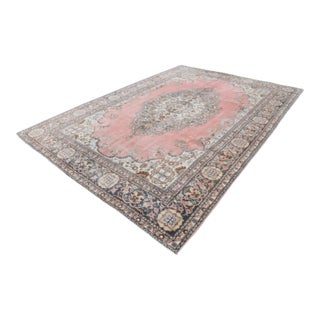 1960s Oriental Designer Hand Woven Oversize Oushak Rug For Sale