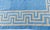 English Doris Leslie Blau Indian Dhurrie Vintage Blue Flatweave Cotton Rug Greek Key For Sale - Image 3 of 8
