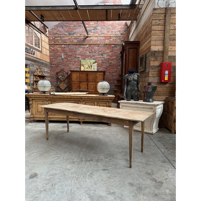 Solid Oak Farmhouse Table For Sale - Image 3 of 9