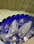 1960s German Cut to Clear Cobalt Oval Starburst Vase For Sale - Image 11 of 12
