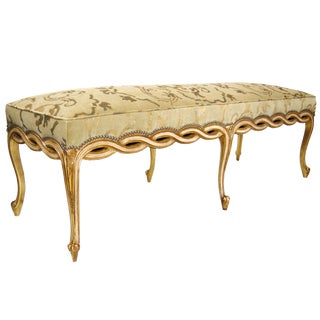 Regency Style Designer Ribbon Long Bench by Randy Esada Designs Inc For Sale