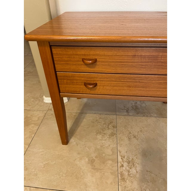 1960s Danish Modern Mid Century Teak Side Table With Two Drawers by Copenhagen For Sale - Image 10 of 12
