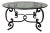 1950s French Hand-Wrought Iron With New Glass Table, 36" Diameter, Professionally Restored For Sale