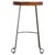 Industrial Wooden Bar Stool With Metal Frame and Oak Seat For Sale - Image 3 of 8