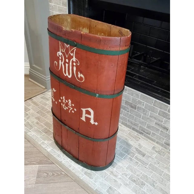 French Country Large 19th C. French Vineyard Industrial Grape Picker Harvesting Hotte Hod Basket For Sale - Image 3 of 11