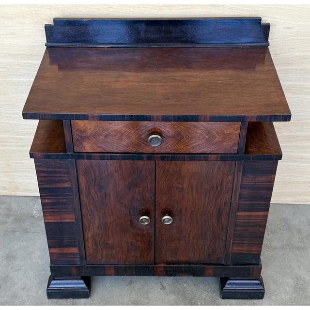 Art Deco Side Cabinets or Nightstands with Ebonized Details and Drawers, 1950s, Set of 2 For Sale - Image 12 of 17