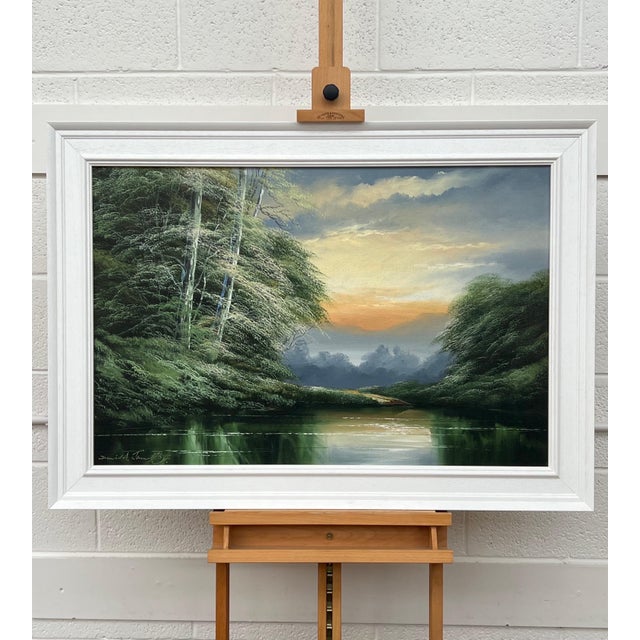 Green Water in the Lake District of England with Lush Trees by British Artist 1976 For Sale - Image 11 of 18