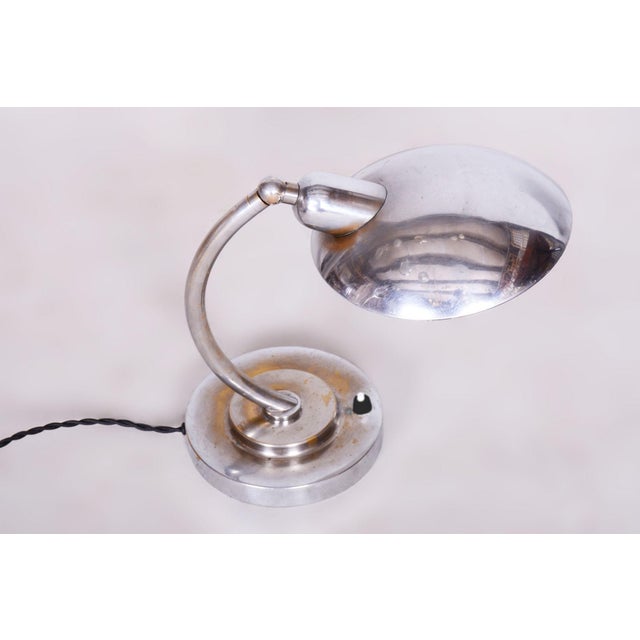 1920s Bauhaus Chrome Table Lamp attributed to Frant Anyz, Czechia, 1920s For Sale - Image 5 of 12