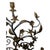 Mexican Mid-20th Century Hand-Forged Wrought Iron Candelabra With Applied Cast Brass Botanical Details For Sale - Image 3 of 11