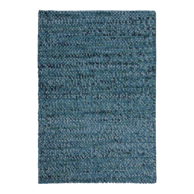 Rug & Kilim’s Contemporary Gift-Sized Rug in Ocean Blue Hues For Sale