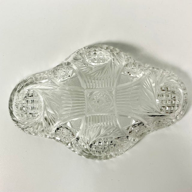 Late 1800s Antique Boho Chic Hollywood Regency American Brilliant Cut Relish Serving Dish. For Sale - Image 10 of 10