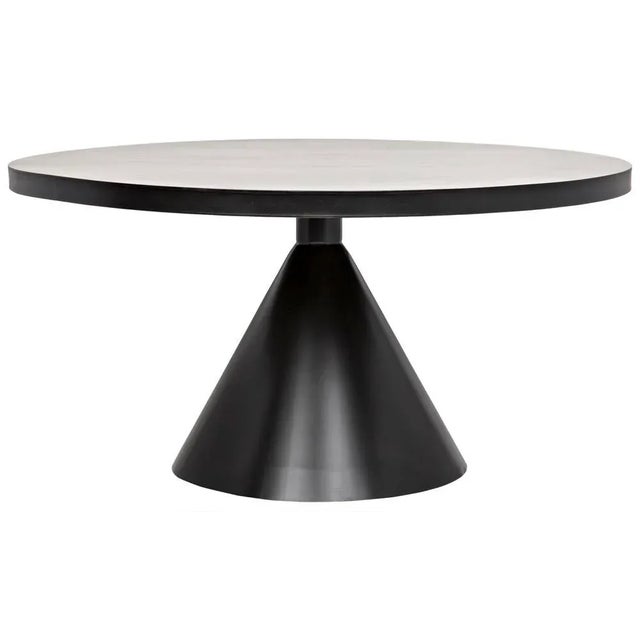 Contemporary NOIR Cone Dining Table, Black Metal For Sale - Image 3 of 3