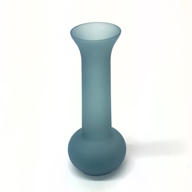 Green Vintage Mixed Greens Frosted Glass Vessel Curation - Group of 5 For Sale - Image 8 of 15