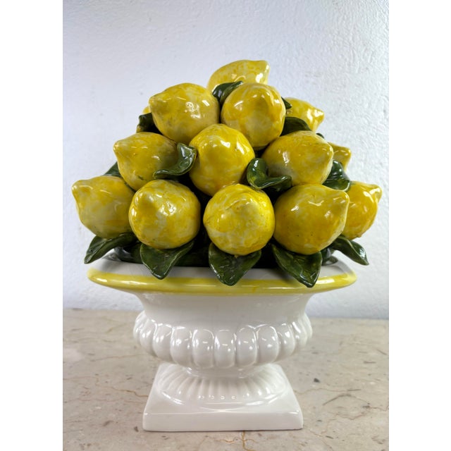 Vintage Large Vibrant Pottery Lemon Topiary For Sale In Philadelphia - Image 6 of 11