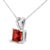 Contemporary 14K White Gold 5x5 MM Square Shaped Red Garnet Solitaire Pendant Necklace For Sale - Image 3 of 5