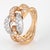 Metal Giorgio Visconti Diamond Ring Estate 18k Yellow Gold Sz 5.5 Curb Link Band For Sale - Image 7 of 7
