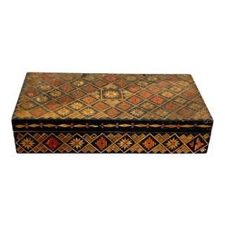 Vintage Russian Wooden Box For Sale