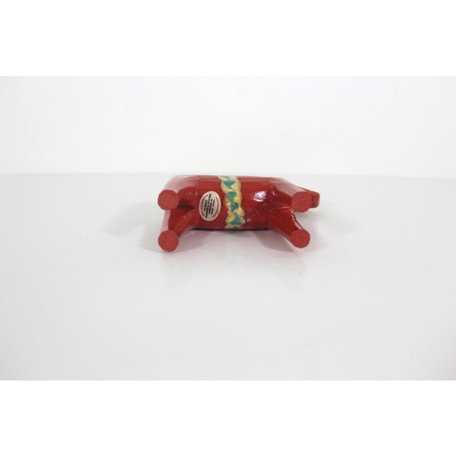 Vintage Swedish Dala Horse by Grannas a Olssons Folk Art Red Orange For Sale - Image 6 of 9