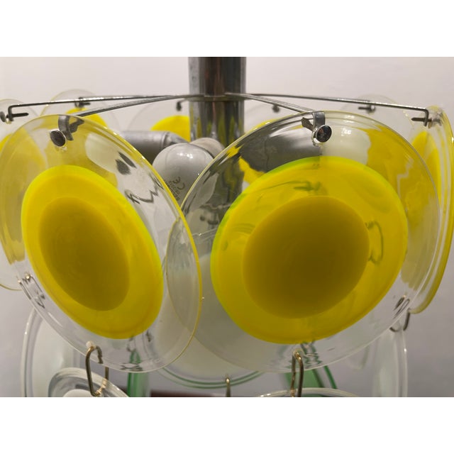 Midcentury Italian Murano Glass Disc Hanging Light, 1970s For Sale - Image 10 of 14
