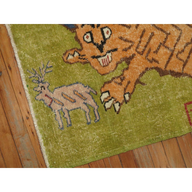 Neon Green Turkish Lion Rug, 2'2'' X 3'6'' Chairish