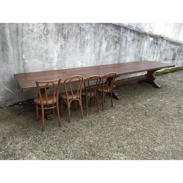 Wood Large Monastery Oak Table, 1950s For Sale - Image 7 of 18