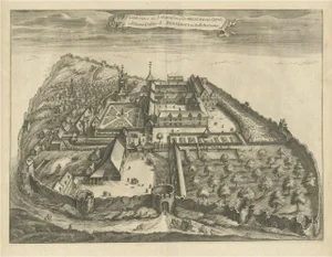 Sanderus, Illustration of the Benedictine Abbey of Gembloux, Belgium, 1660, Print