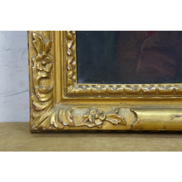 20thC Italian Oil Painting "Street Singer" R. Figarios Boy Guitarist Gilt Framed For Sale - Image 4 of 13