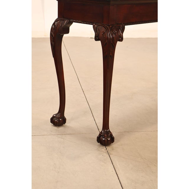 Stickley Chippendale Style Marble Top Mahogany Sofa Table Console For Sale - Image 9 of 18