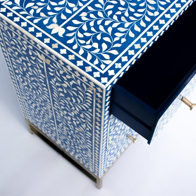 The Arabesque Bone Inlay Three-Drawer Dresser brings together intricate botanical ornamentation and contemporary furniture...