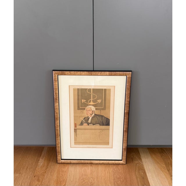 English Framed Original 1893 Vanity Fair "Spy" Caricature Titled "Admiralty Jurisdiction" For Sale - Image 3 of 10