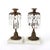 Pair of Antique Bronze, Marble & Crystal Single Candle Candelabras C1890 For Sale - Image 6 of 8