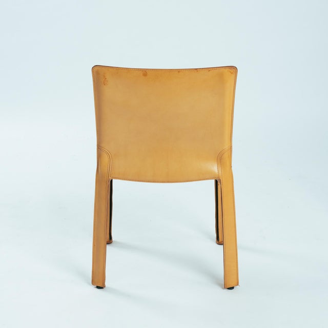 Model 412 CAB Dining Chairs in Cognac Leather by Mario Bellini for Cassina, 1990s, Set of 6 For Sale - Image 9 of 18