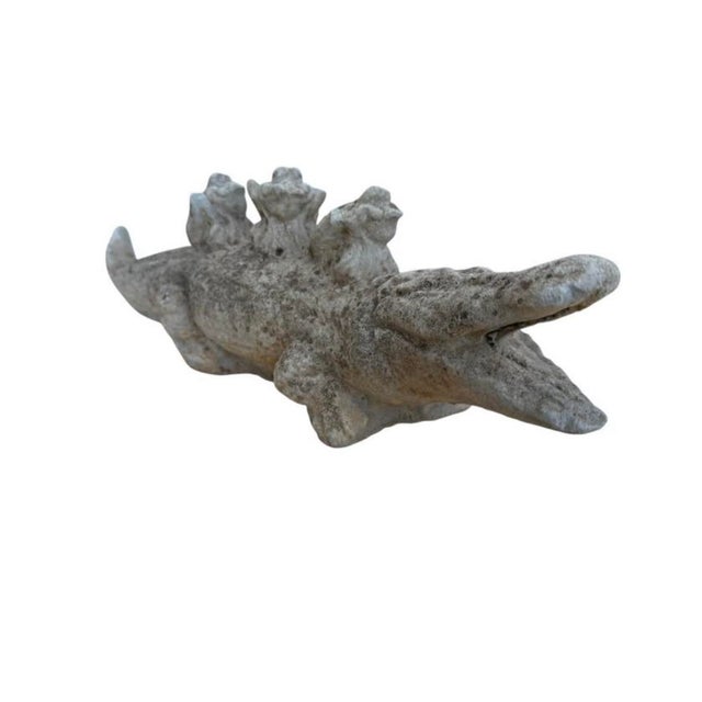Whimsical Vintage Cement 27” Alligator Garden Yard Figure For Sale - Image 10 of 10